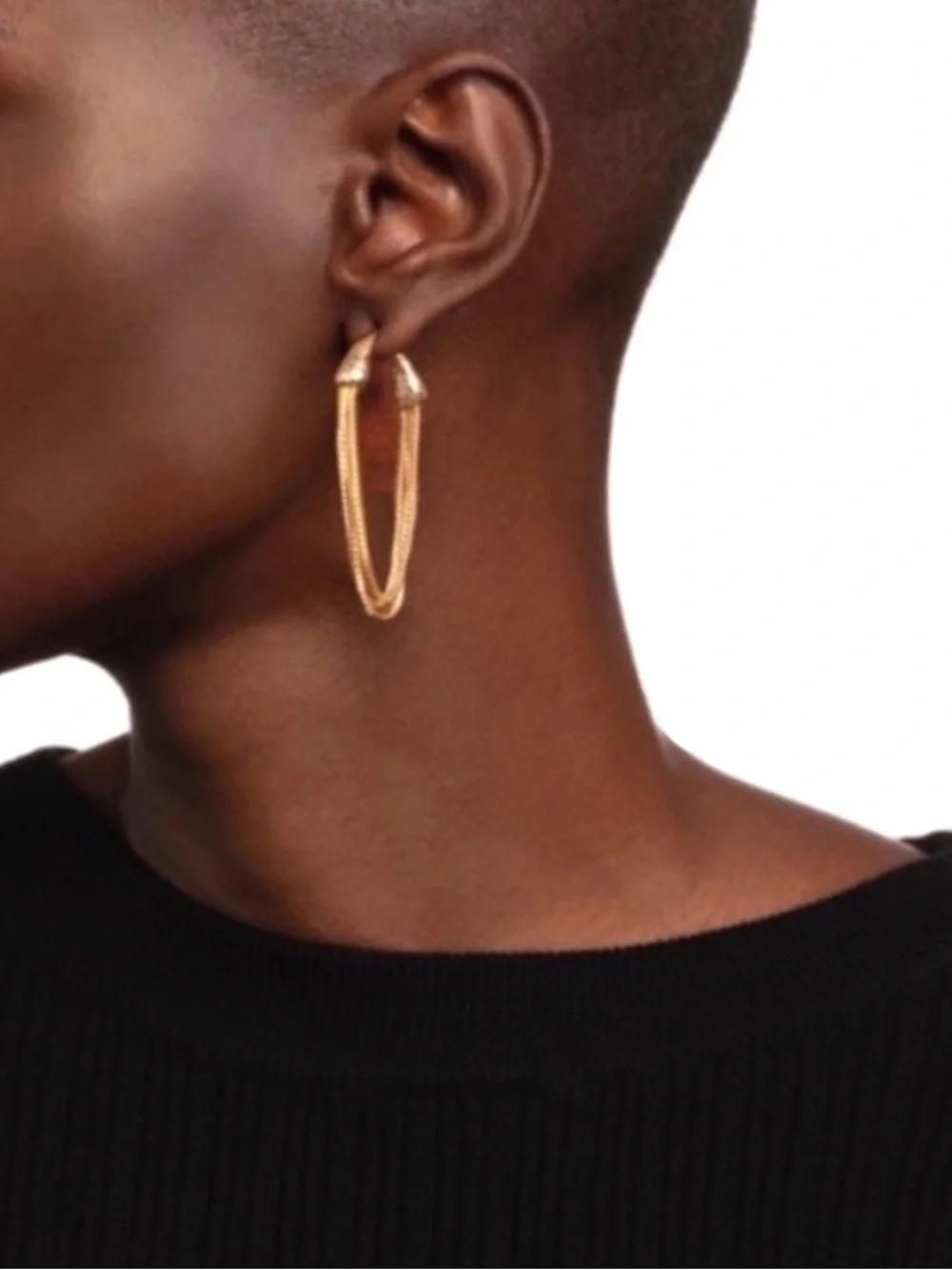 NEW Back Front Drippy Gold Box Chain Earrings AU13